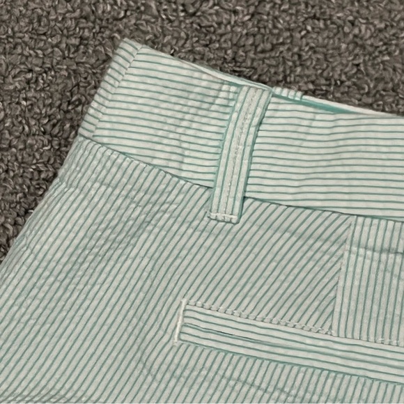 J Crew Shorts Womens Size 00 Seersucker Green Cotton Summer Lightweight - Picture 10 of 10
